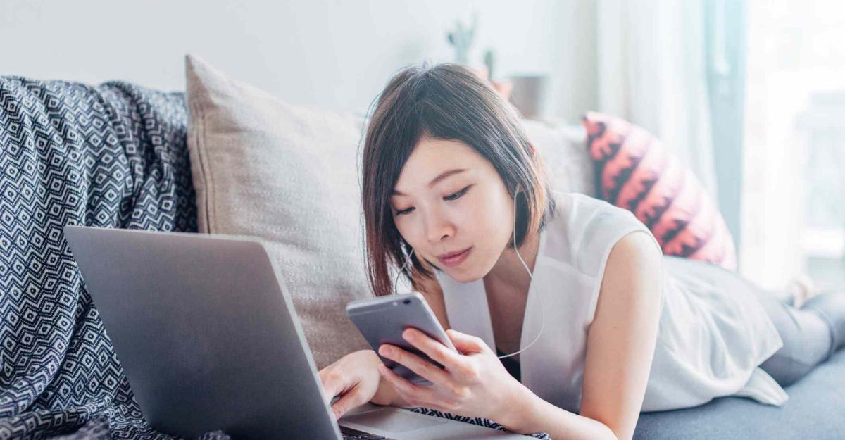 happy leady using hidden apps