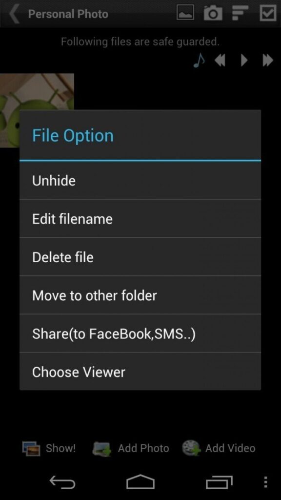 select the files